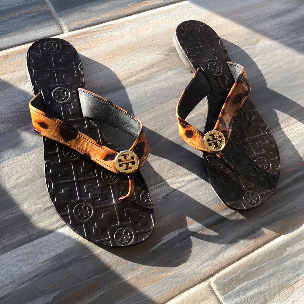 Tortoise leather Tory Burch Sandals!